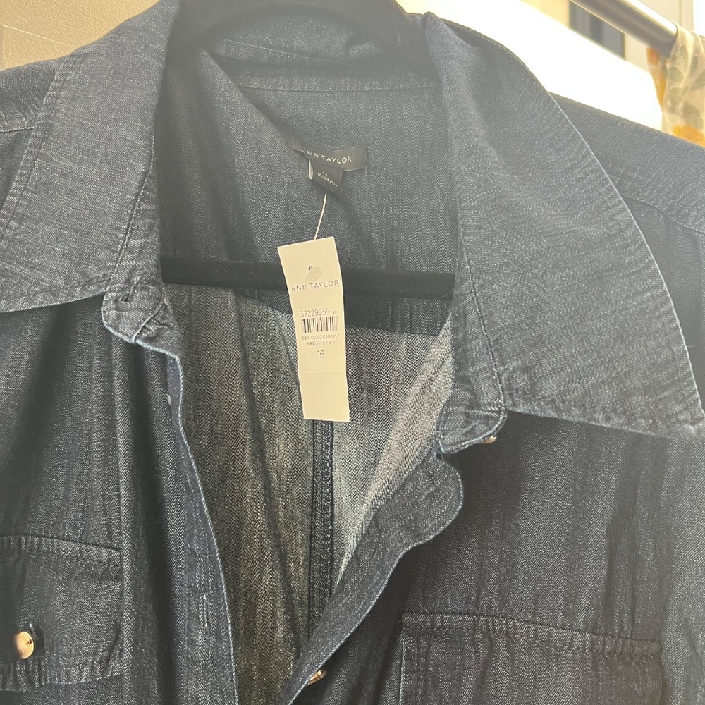 Ann Taylor Chambray Midi Shirtdress - Picture 3 of 3